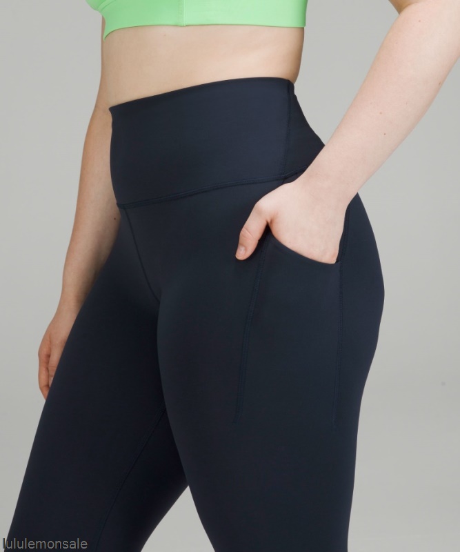 Lululemon Damen DELULU062 | True Navy Wunder Zug Hohe Strumpfhose Mit Taschen 25